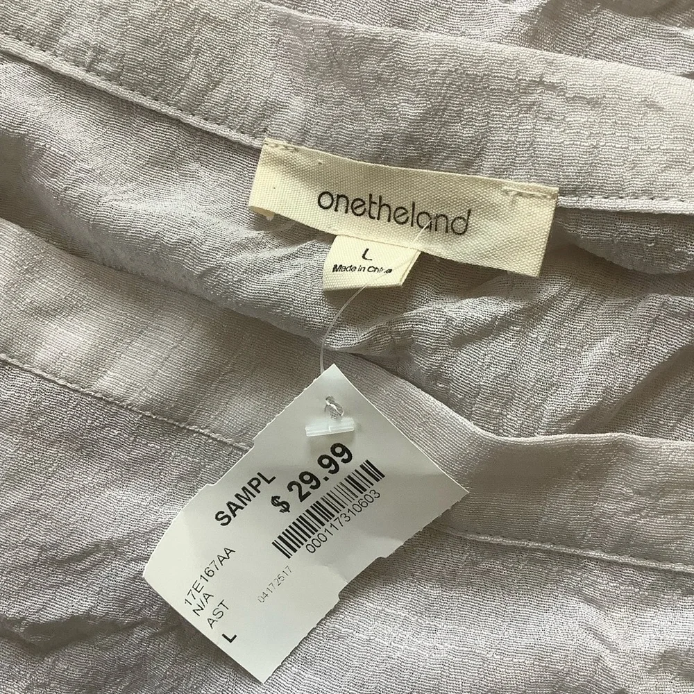 NWT Anthropologie Onetheland Square Neck 3/4 Flutter Sleeved Blouse Boho Top L - Picture 8 of 8